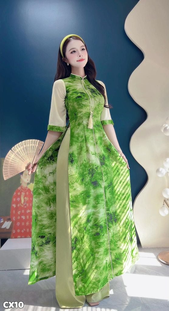 Áo Dài Mây Hồng Bay AD2018 (Áo lẻ)