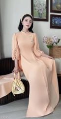 Áo Dài 2 Tà+ Bé Nút Hoa AD3062 (Áo lẻ)