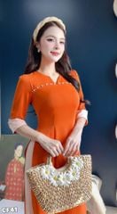 Áo Dài Cameli Ngọc Trai AD3081 (Áo lẻ)