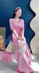 Áo Dài Lụa Cúc Ảnh AD3091 (Áo lẻ)