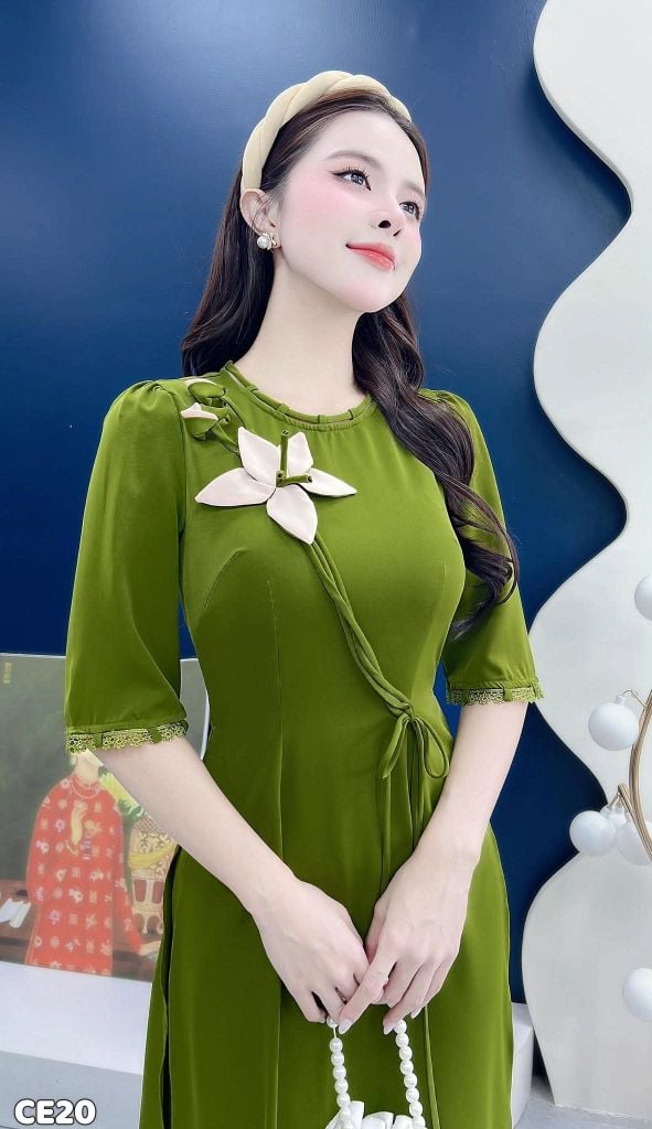 Áo Dài Hoa Ly Kép AD3105 (Áo lẻ)
