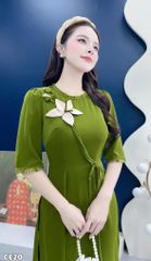 Áo Dài Hoa Ly Kép AD3105 (Áo lẻ)