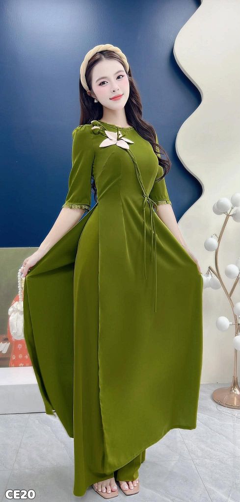 Áo Dài Hoa Ly Kép AD3105 (Áo lẻ)