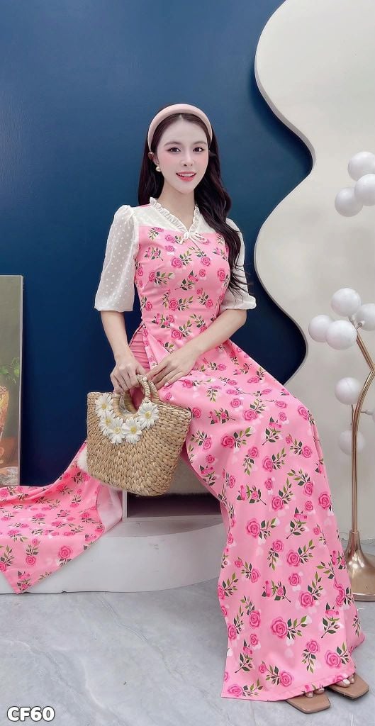 Áo Dài Bông Tuyết Love AD2745 (Áo lẻ)