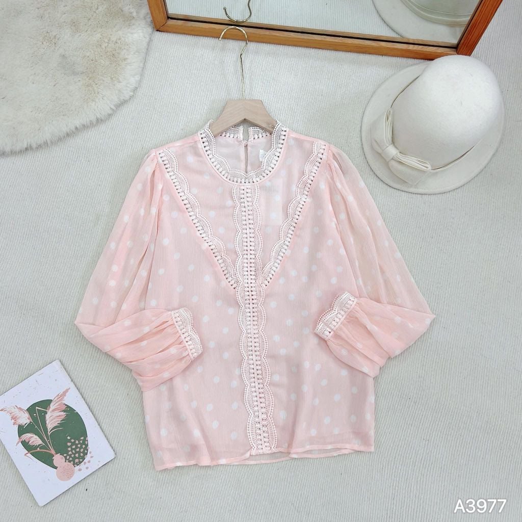 Áo Sơ Mi Tơ Ren Camelia A3977