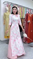 Áo Dài Giọt Sương Hồng AD3126 (Áo lẻ)