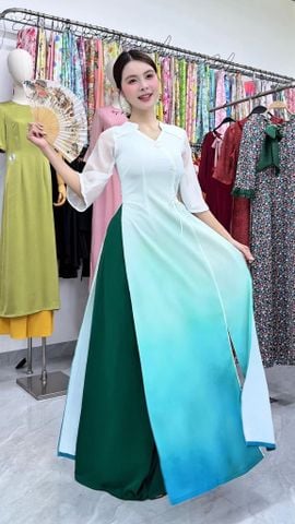 Áo Dài Galaxy White AD3131 (Áo lẻ)