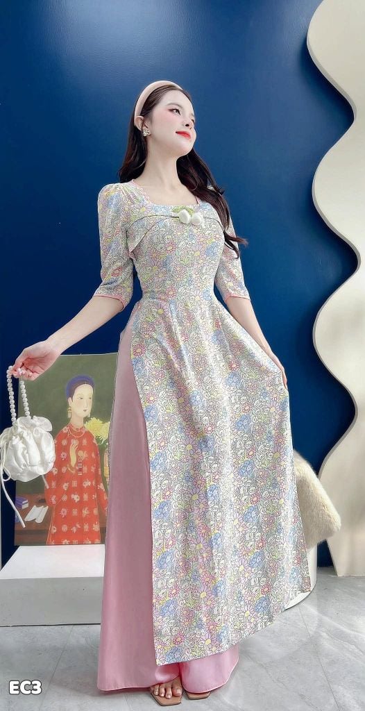 Áo Dài TUỔI BÉ THƠ Kèm Phụ Kiện AD9002.2996 (áo lẻ)