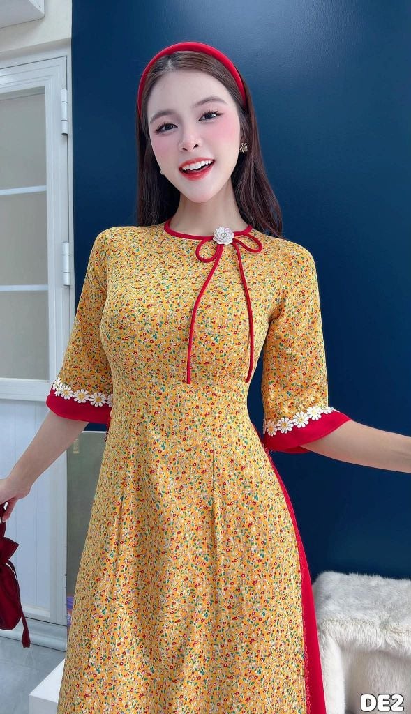Áo Dài Tiểu Thu Cúc AD3103 (Áo lẻ)