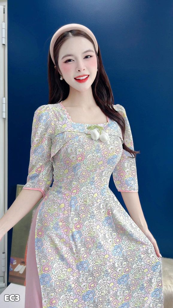 Áo Dài TUỔI BÉ THƠ Kèm Phụ Kiện AD9002.2996 (áo lẻ)
