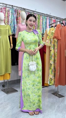 Áo Dài Giọt Sương Hồng AD3126 (Áo lẻ)