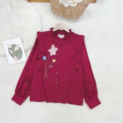 Áo Sơ Mi Hoa Voan Nổi A1778 (Áo lẻ)