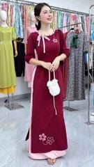 Áo Dài Hoa 6 Cánh Kèm Phụ Kiện AD3113 (Áo lẻ)