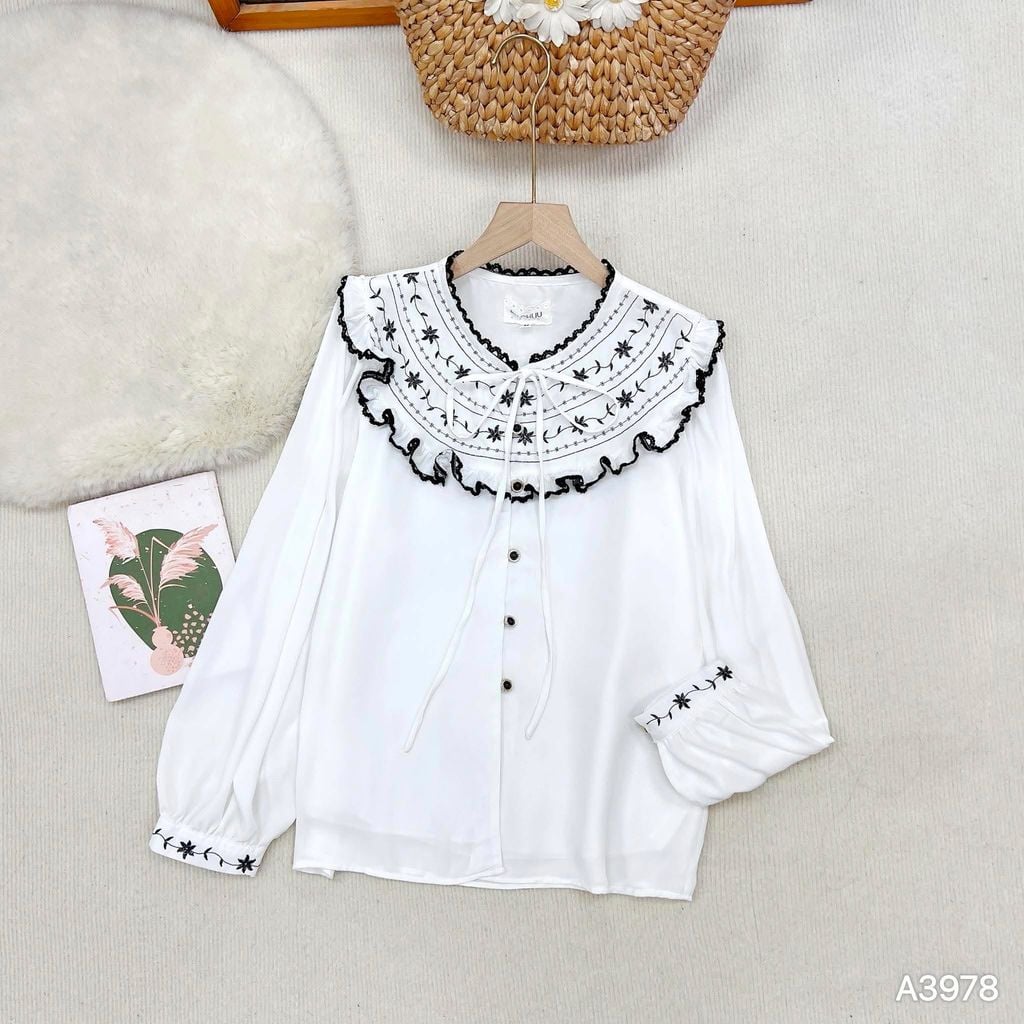 Áo Sơ Mi Cổ Bèo Marie A3978 (Áo lẻ)