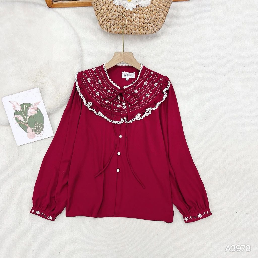 Áo Sơ Mi Cổ Bèo Marie A3978 (Áo lẻ)