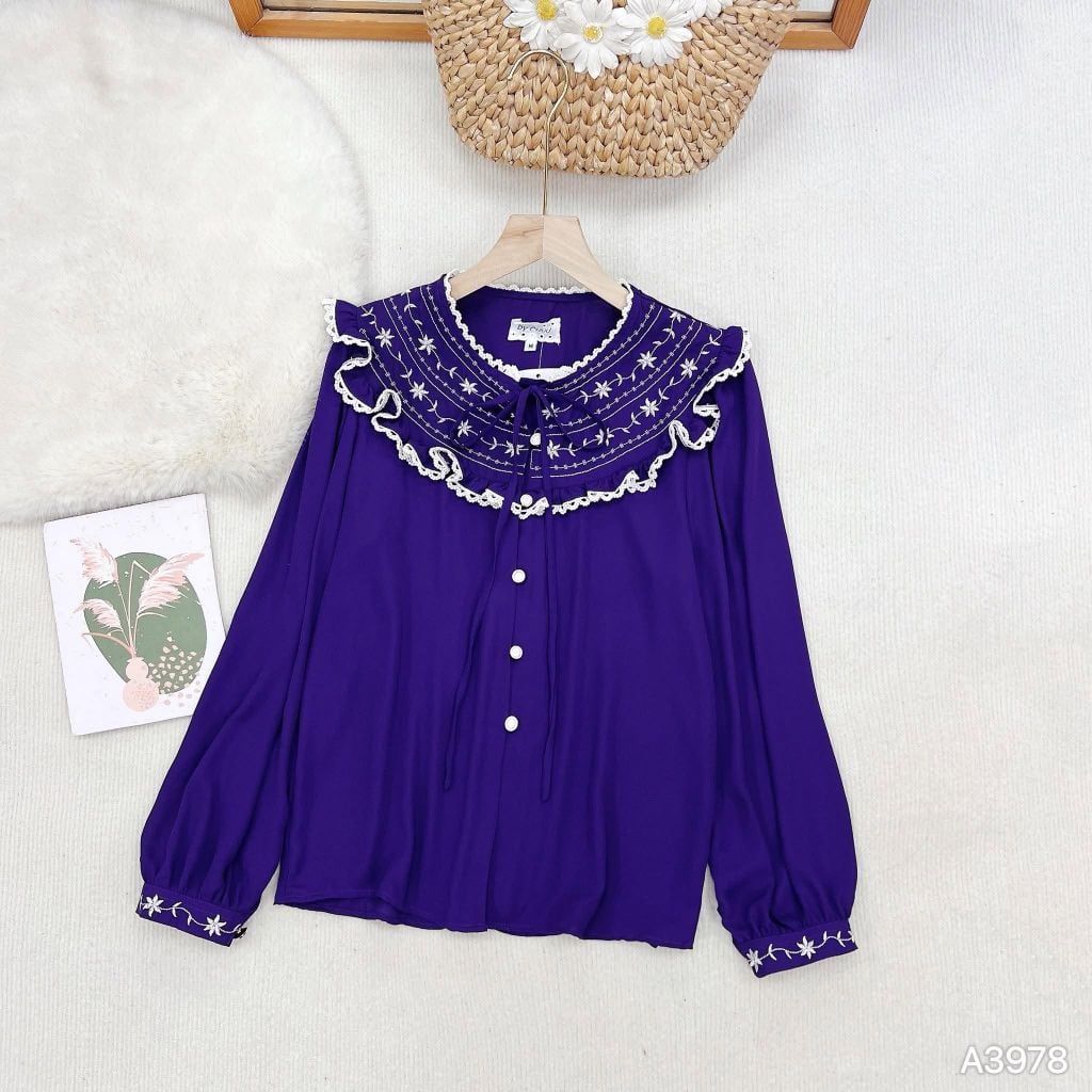 Áo Sơ Mi Cổ Bèo Marie A3978 (Áo lẻ)