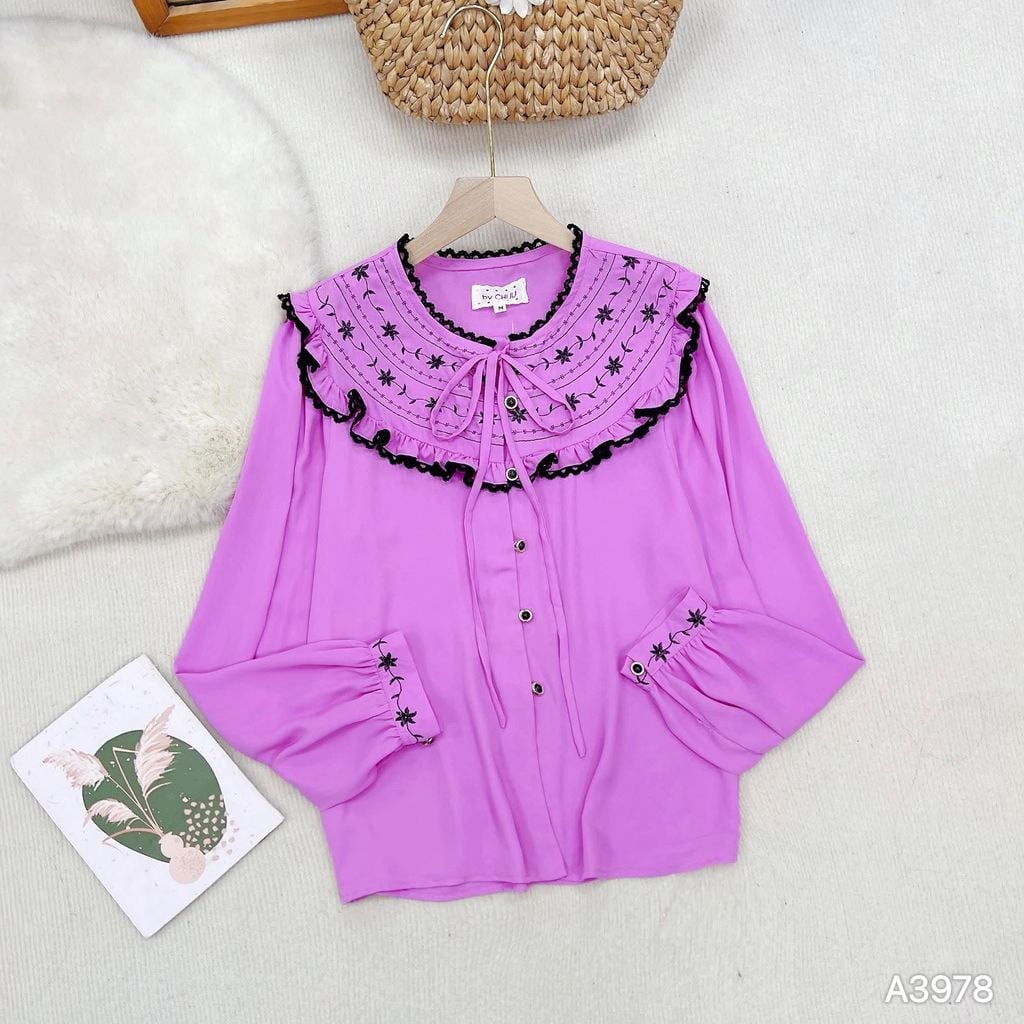 Áo Sơ Mi Cổ Bèo Marie A3978 (Áo lẻ)