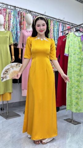 Áo Dài Hoa Sứ Trắng Tinh AD3141 (Áo lẻ)