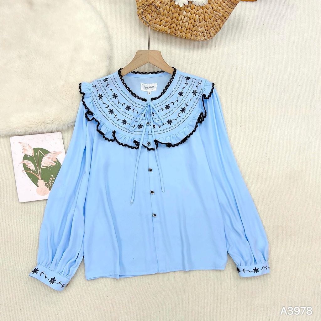 Áo Sơ Mi Cổ Bèo Marie A3978 (Áo lẻ)