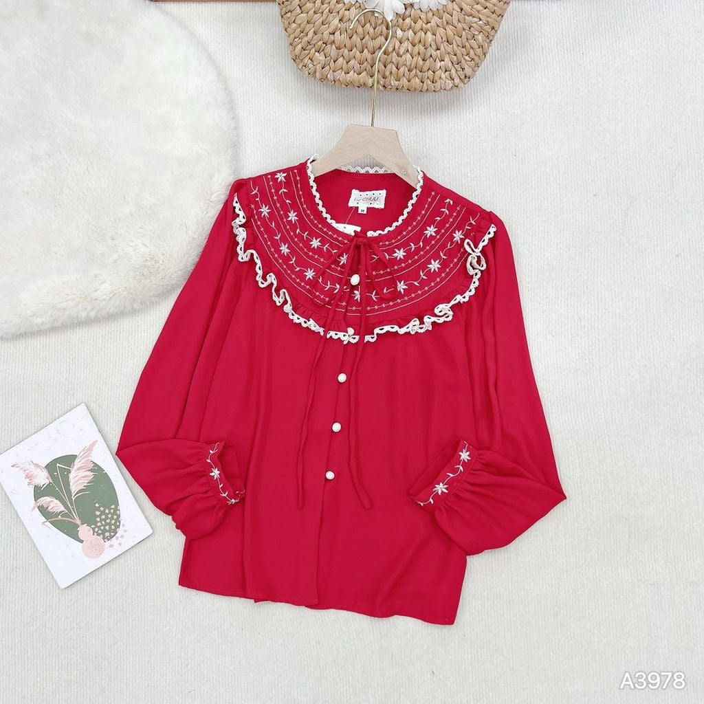 Áo Sơ Mi Cổ Bèo Marie A3978 (Áo lẻ)