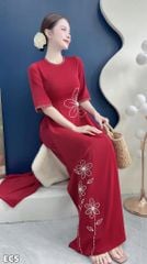 Áo Dài Hoa Thêu Mocha AD3134 (Áo lẻ)