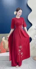 Áo Dài Hoa Thêu Mocha AD3134 (Áo lẻ)
