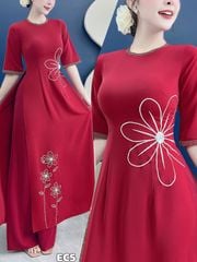 Áo Dài Hoa Thêu Mocha AD3134 (Áo lẻ)