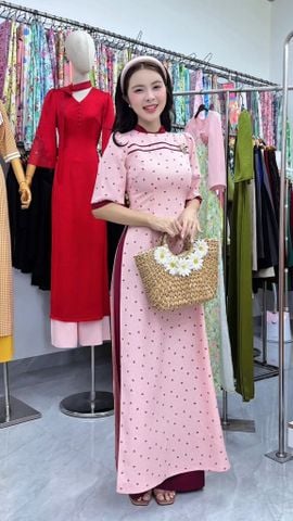 Áo Dài Dấu Ấn Mặt Trời Kèm Phụ Kiện AD3146 (Áo lẻ)
