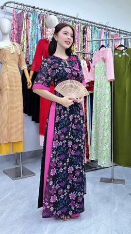 Áo Dài 4 Tà Hương Hoa AD3144 (Áo lẻ)