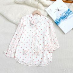 Áo Sơ Mi Hoa Hồng Mơ Kèm Phụ Kiện A3983 (Áo lẻ)