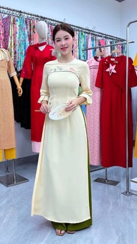 Áo Dài Họa Mi Líu Lo AD3148 (Áo lẻ)