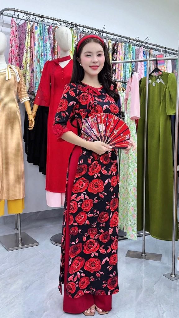 Áo Dài Vườn Địa Đàng Kèm Phụ Kiện AD2010 (Áo lẻ)