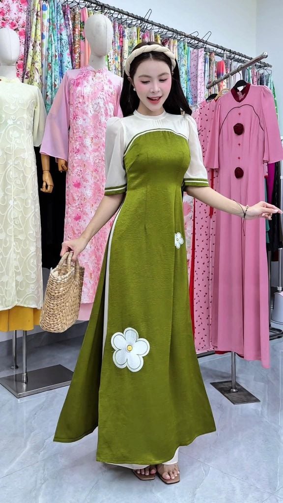 Áo Dài Bông Mai May Mắn AD3152 (Áo lẻ)