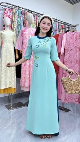 Áo Dài Hoa Rơi Bên Thềm AD3153 (Áo lẻ)