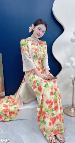 Áo Dài Tym Dây Bay Kèm Phụ Kiện AD3128 (Áo lẻ)