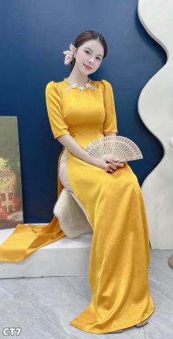 Áo Dài Hoa Sứ Trắng Tinh AD3141 (Áo lẻ)
