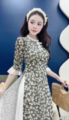 Áo Dài 4 Tà Chúm Chím Kèm Phụ Kiện AD3042 (Áo lẻ)