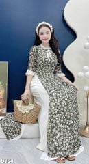 Áo Dài 4 Tà Chúm Chím Kèm Phụ Kiện AD3042 (Áo lẻ)