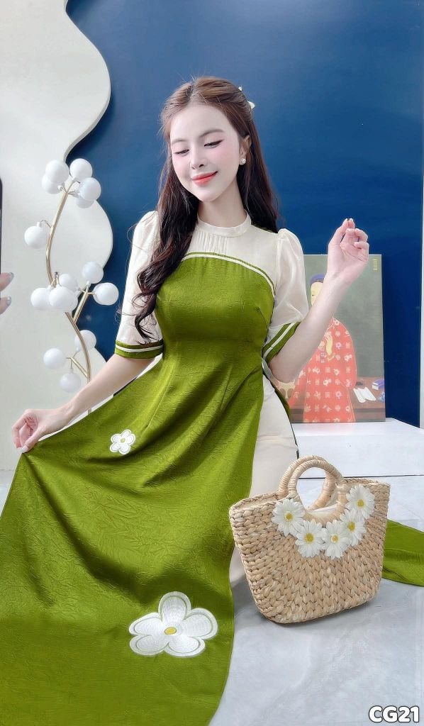 Áo Dài Bông Mai May Mắn AD3152 (Áo lẻ)