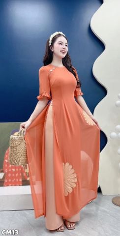 Áo Dài 4 Tà Rẻ Quạt AD3136 (Áo lẻ)