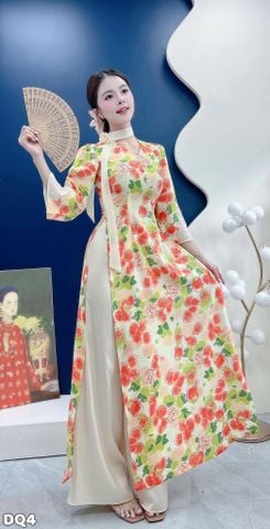 Áo Dài Tym Dây Bay Kèm Phụ Kiện AD3128 (Áo lẻ)
