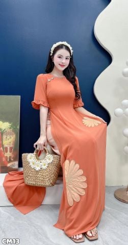 Áo Dài 4 Tà Rẻ Quạt AD3136 (Áo lẻ)