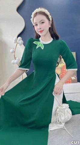 Áo Dài 3 Lá Cỏ AD3142 (Áo lẻ)