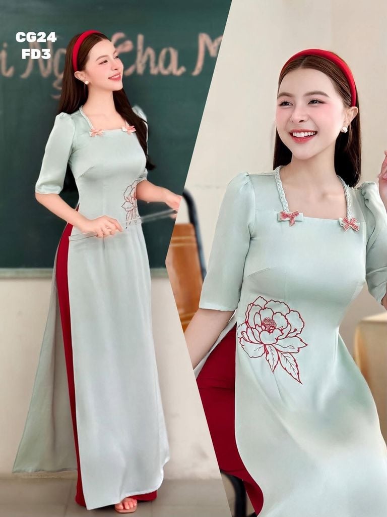 Áo Dài Hoa Tú Lệ AD3158 (Áo lẻ)