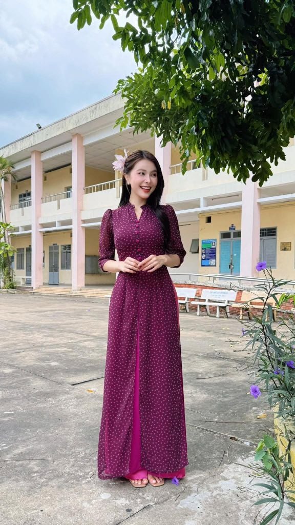 Áo Dài 4 Tà Đồng Hoa AD3053 (Áo lẻ)