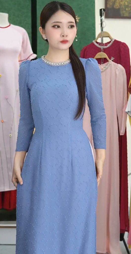 Áo Dài 4 Tà Châu Báu AD3032 (áo lẻ)