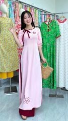 Áo Dài Hoa 6 Cánh Kèm Phụ Kiện AD3113 (Áo lẻ)