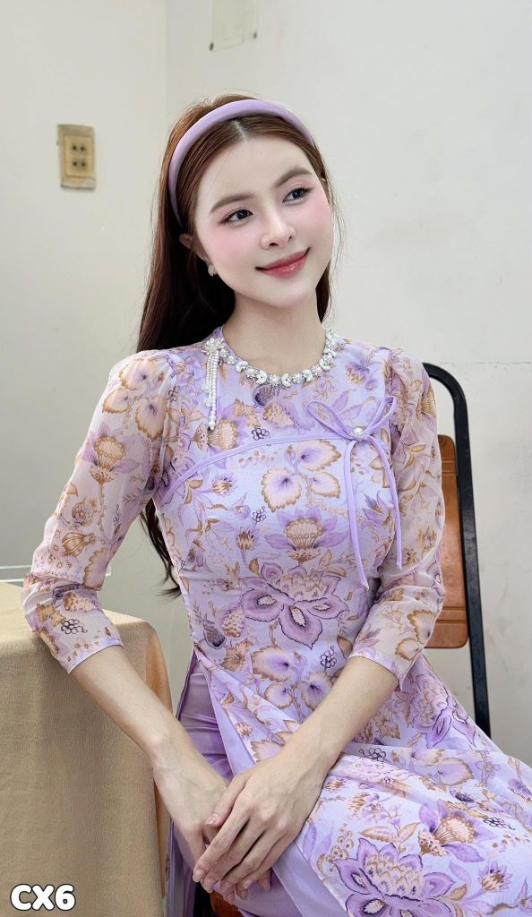 Áo Dài 4 Tà Dạ Lan AD3159 (Áo lẻ)