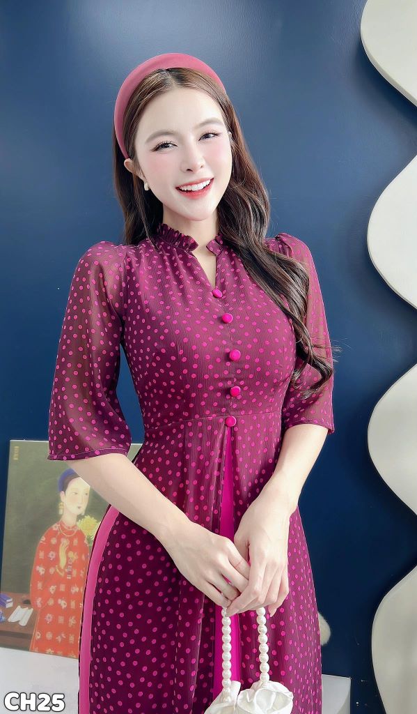 Áo Dài 4 Tà Đồng Hoa AD3053 (Áo lẻ)