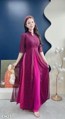 Áo Dài 4 Tà Đồng Hoa AD3053 (Áo lẻ)